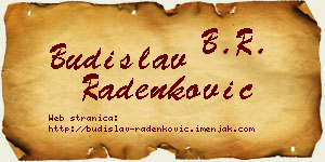 Budislav Radenković vizit kartica